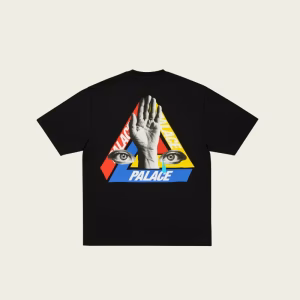 PALACE JCC T-Shirt Black laid flat – front view