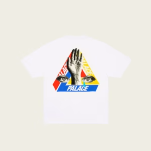 Front view of PALACE JCC+ T-Shirt White on plain background