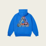 Back view of PALACE Jungle Dream Blueberry Hoodie with graphic print