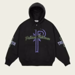 Front view of PALACE Men Believer Zip Hood Black