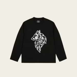 Front view of SKTECH Lone Wolf Longsleeve Black shirt
