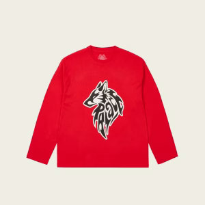 Front and back view of SKTECH Lone Wolf Longsleeve Truest Red