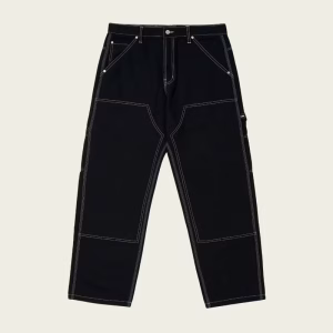 10 OZ Double Knee Pant Black front view