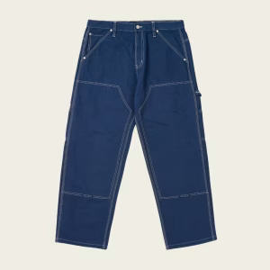 10 OZ Double Knee Pant Navy front view