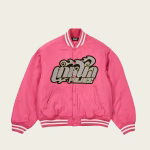 Palace Muay Jacket Pink front view premium streetwear jacket with relaxed fit and signature Palace styling