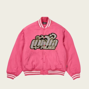 Palace Muay Jacket Pink front view premium streetwear jacket with relaxed fit and signature Palace styling