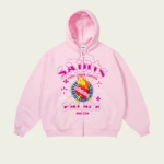 Palace Gods Gift Zip Hood Lush Flush front view oversized streetwear hoodie