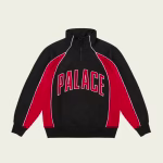 Palace Men’s Courtside Sweatshirt Black/Truest Red back view