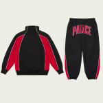 Back view of Palace Men’s Courtside Tracksuit Black/Truest Red