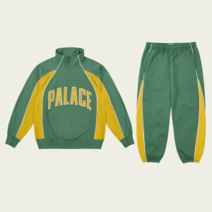 Palace Men’s Courtside Tracksuit Racey Green/Sunny Yellow Front View