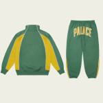 Palace Men’s Courtside Tracksuit Racey Green/Sunny Yellow Back View