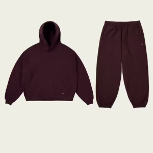 Unisex Tracksuit Deep Wine front view jacket and pants