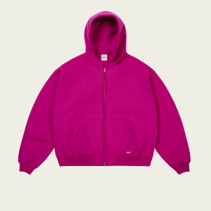 Unisex Zip Heavy Pink front view