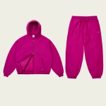 Unisex Zip Tracksuit Heavy Pink front view