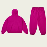 Unisex Zip Tracksuit Heavy Pink back view