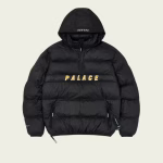 Palace Puffer Jacket Black front view premium insulated streetwear winter jacket