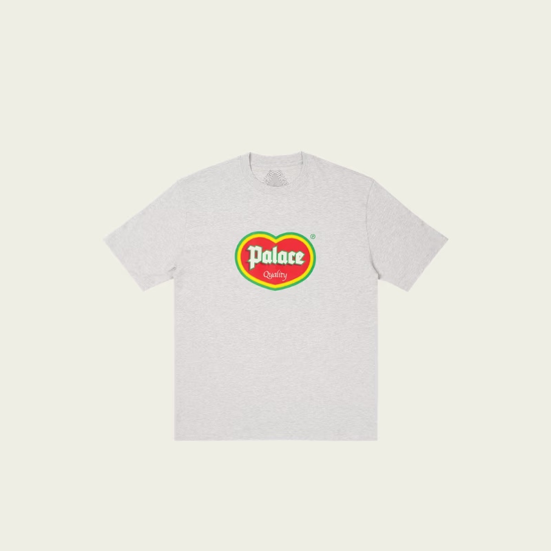 PALACE QUALITY T-SHIRT GREY MARL PALACE QUALITY T-SHIRT GREY MARL front view
