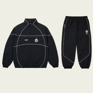 Palace Men’s Pro Team Piped Shell Tracksuit Black front view
