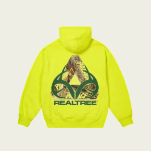 Back view of Palace Men’s Realtree Tri Ferg Hood Flashy Fluro hoodie showing full design