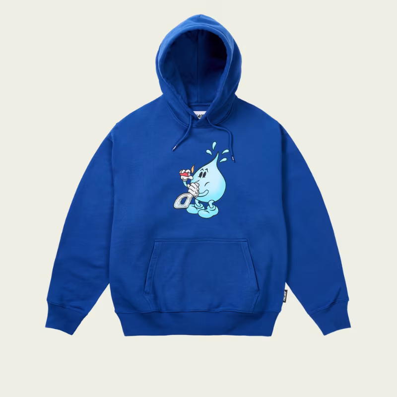 Palace World Industries Hood Blue Hoodie palace world industries hood blue front view hoodie