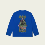 Back view of Lock in Longsleeve Blue, highlighting design and fit