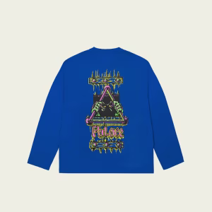 Back view of Lock in Longsleeve Blue, highlighting design and fit