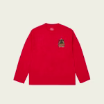 Lock in Longsleeve Red front view, skateboarding wear