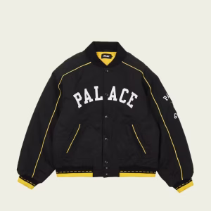 PALACE VARSITY JACKET BLACK front view