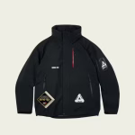 palace gore tex jacket black front view