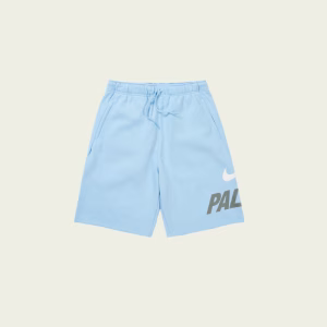 Palace Nike Font Sweat Short Sky Blue – Front View