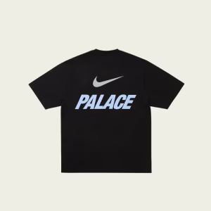 Back view of the Palace Nike Font Swoosh T-shirt Black