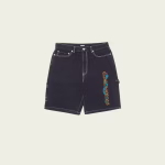 Palace Shorts Black Stone Wash front view