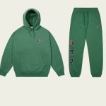 Front view of the Performance Tracksuit Racey Green