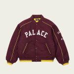 Palace Varsity Jacket burgundy burgundy front view
