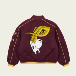 Palace Varsity Jacket burgundy back view