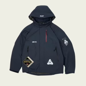 gore tex palace jacket navy front view
