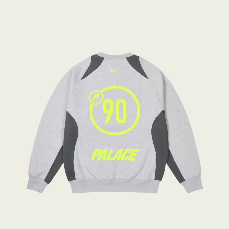 Palace Nike Total P90 Sweatshirts Grey Marl back Palace Nike Total P90 Sweatshirts Grey Marl back view