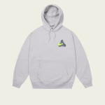 Palace Nike Tri Swoosh Hoodie Grey Marl front view