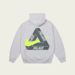 Palace Nike Tri Swoosh Hoodie Grey Marl back view