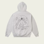 Palace Paltruvian Tri Hoodie Concrete Grey back view with Palace graphic design