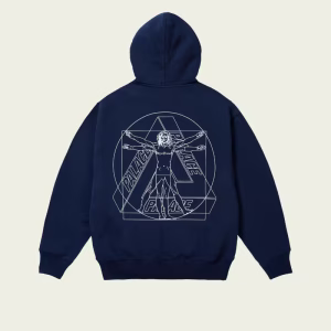 Palace Paltruvian Tri Hoodie Navy back view graphic hoodie design