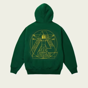 Palace Paltruvian Tri Hoodie Racey Green back view with signature graphic design
