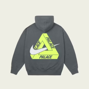 palace nike tri swoosh hoodie charcoal back view