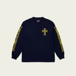 Palace Y So Cross Longsleeve Black front view premium streetwear graphic long sleeve shirt