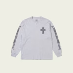 Palace Y So Cross Longsleeve Grey Marl front view premium streetwear long sleeve t-shirt